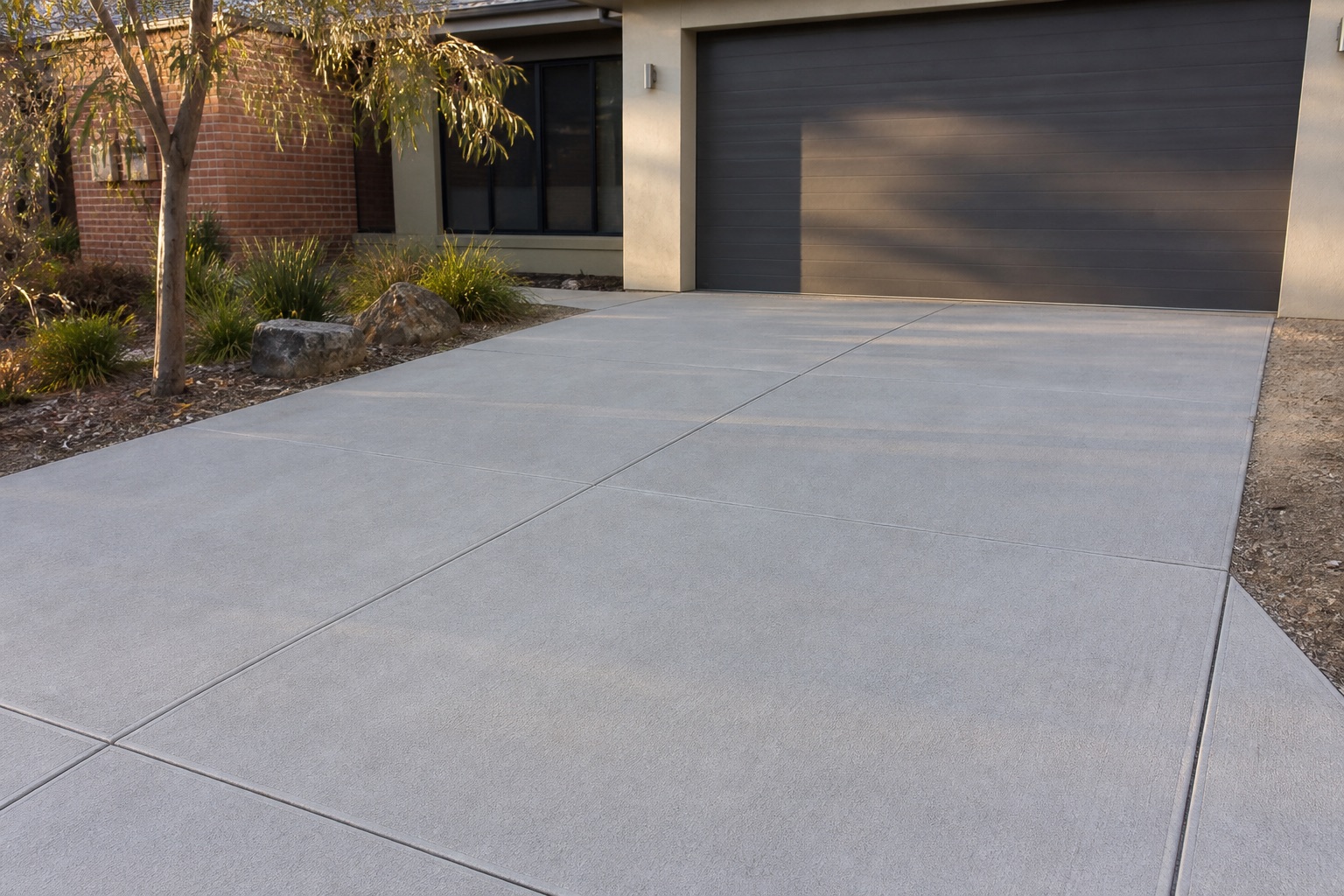 Finished concrete driveway at a regional Australian home